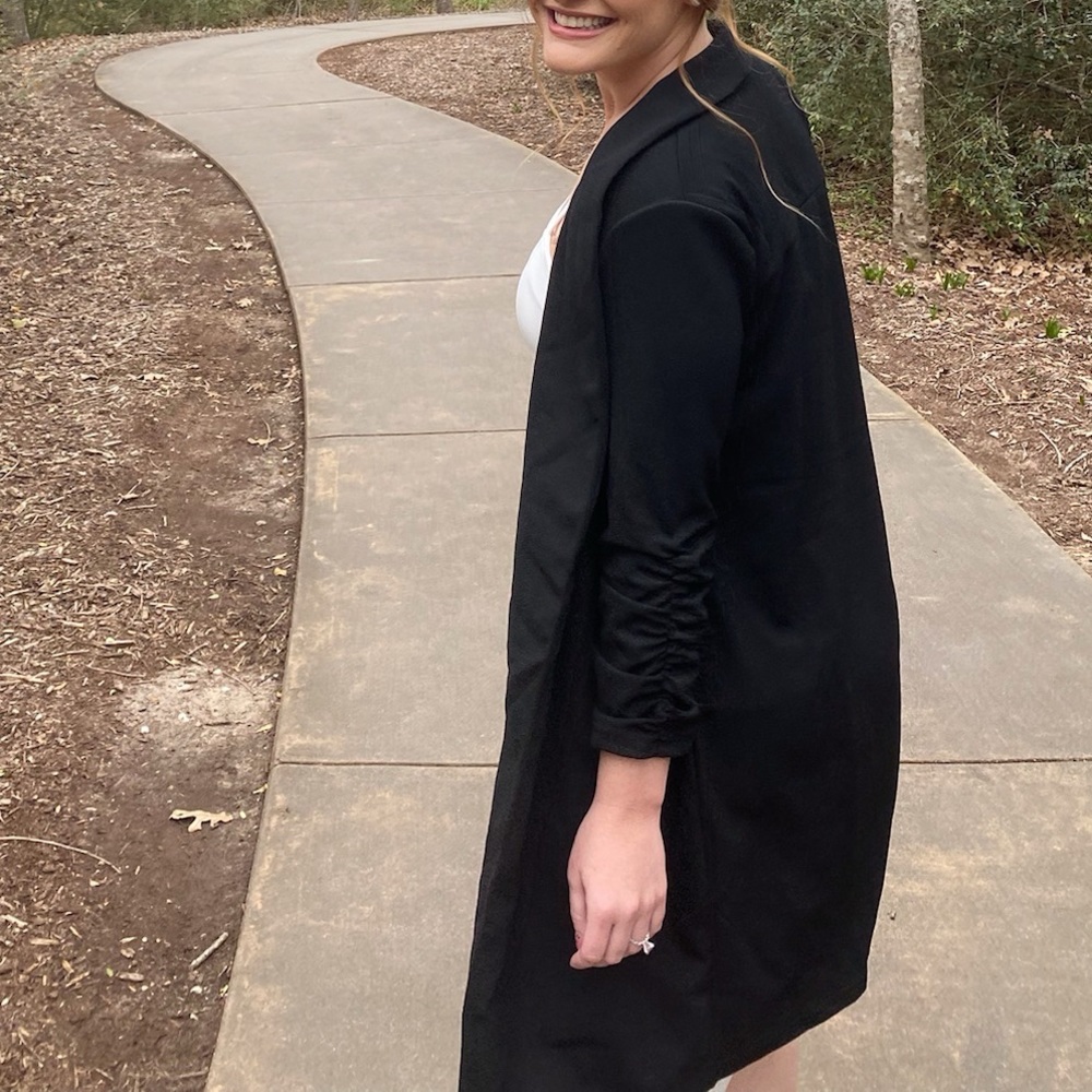 Shein black trench/overcoat